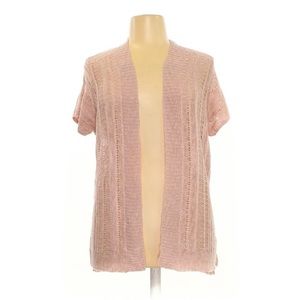 Maurices Pink Cardigan Short Sleeve Sweater